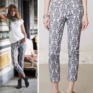 Anthropologie Cartonnier Charlie Ankle Brocade Pants